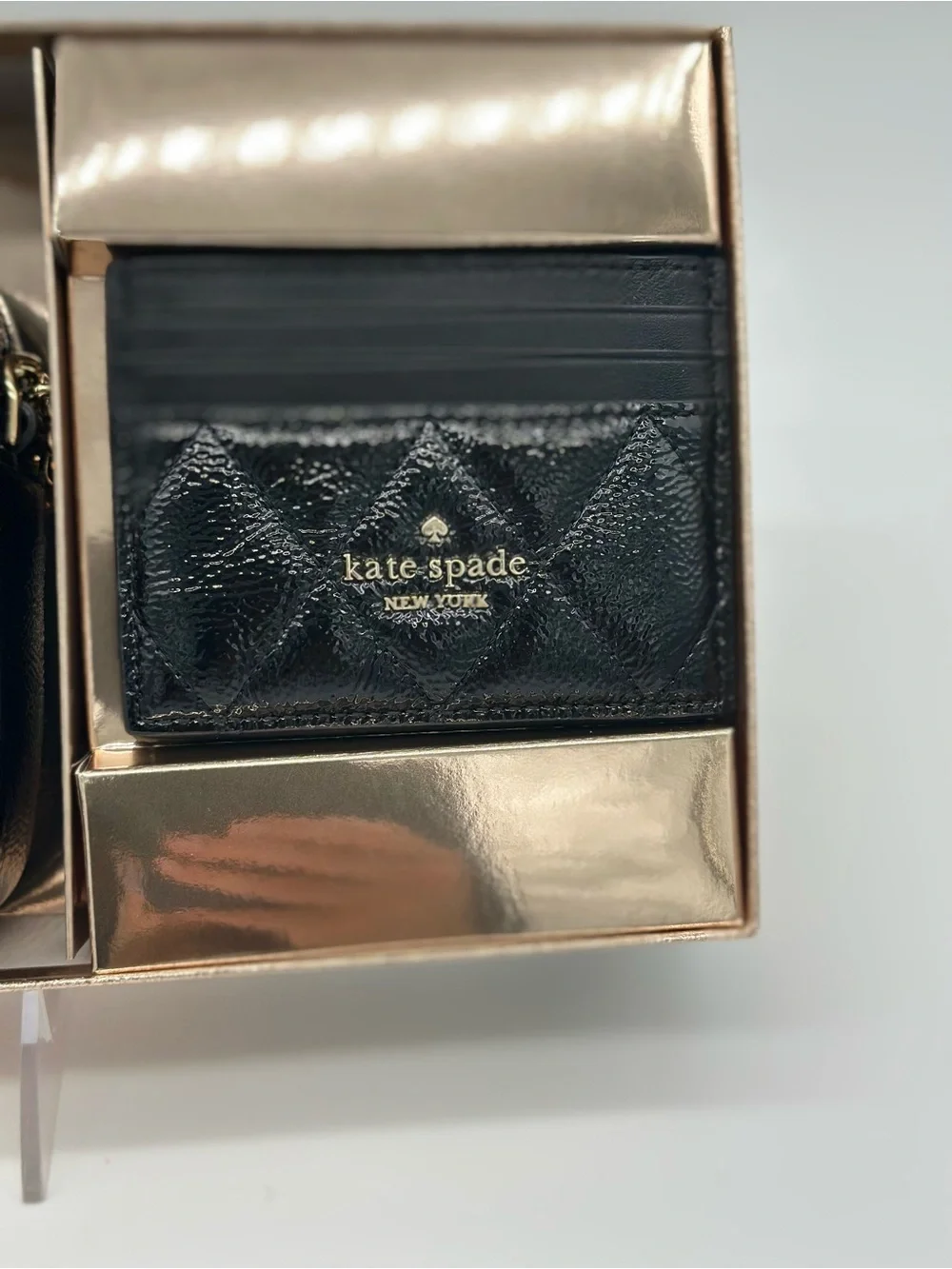 kate spade Black Quilted Zip Wallet and Card Holder Gift Set
